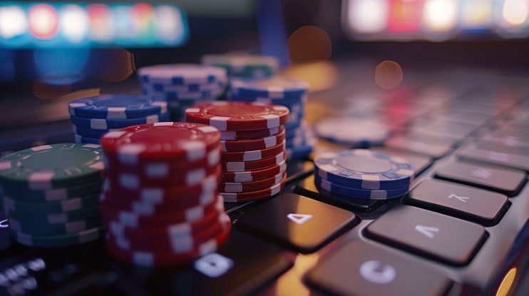 Live casino table with multi-camera dealer setup